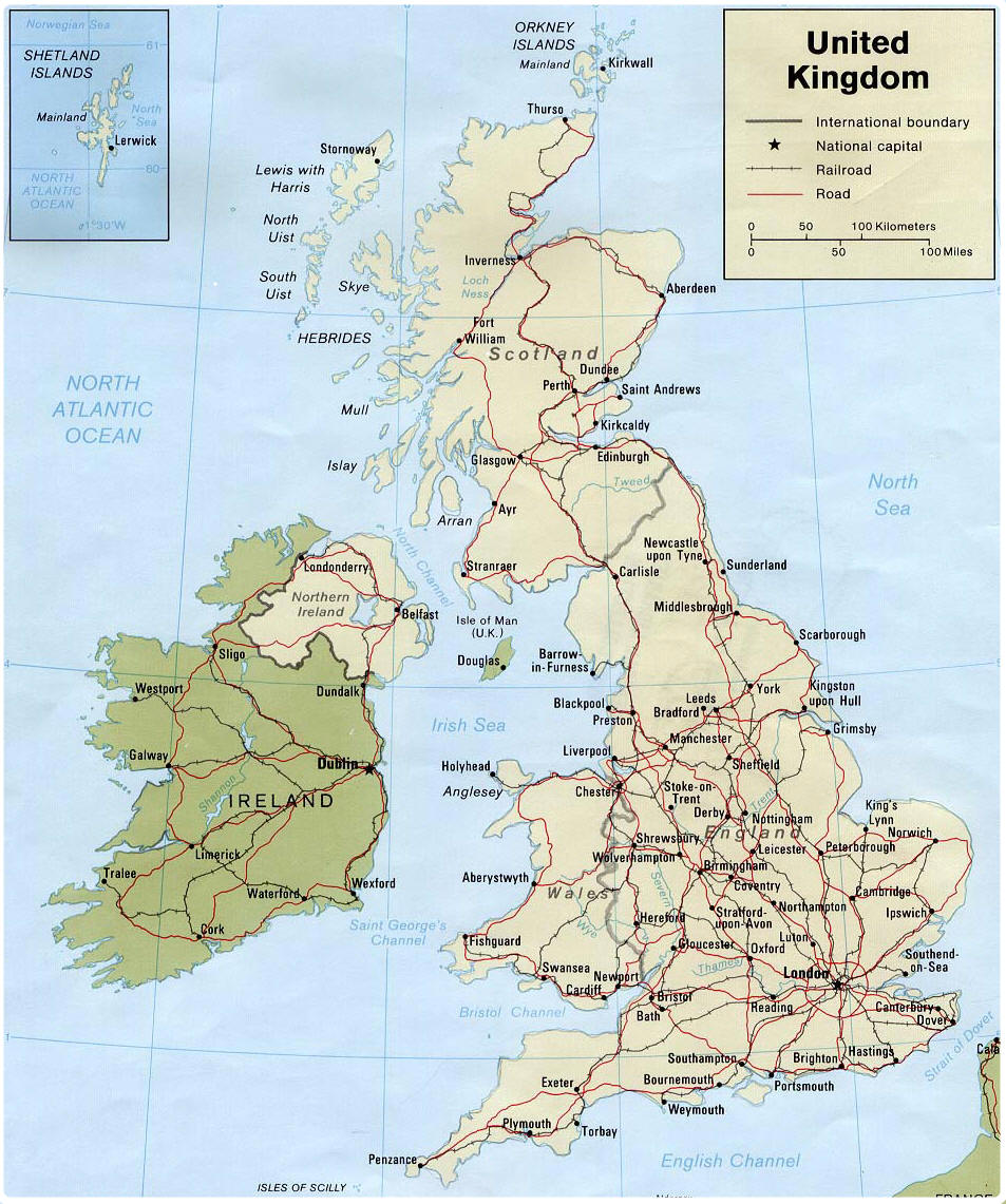 Mapa Gran Bretana - Mapa Reino Unido
